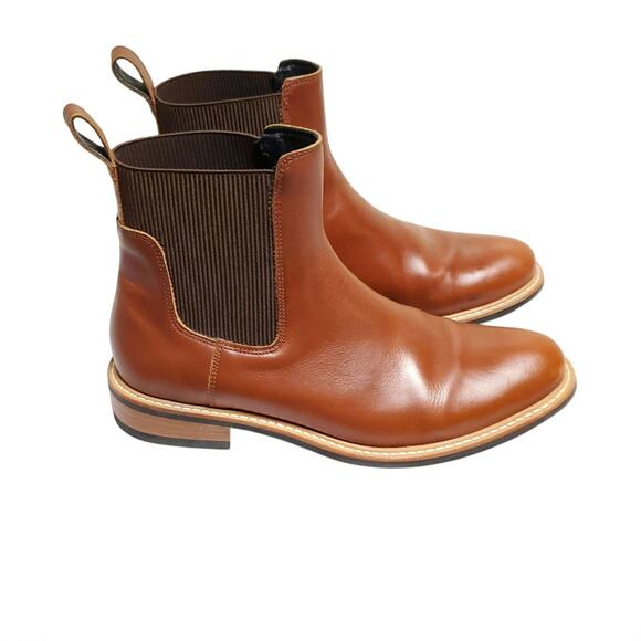 NISOLO Carmen Chelsea Cognac Leather Ankle Boots Ankle Booties Sz 11 - Picture 3 of 14